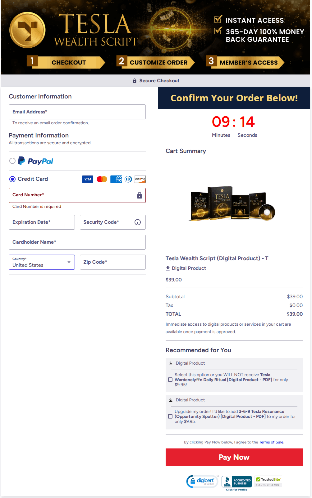 Tesla Wealth Script Checkout